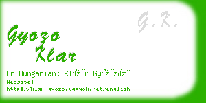 gyozo klar business card